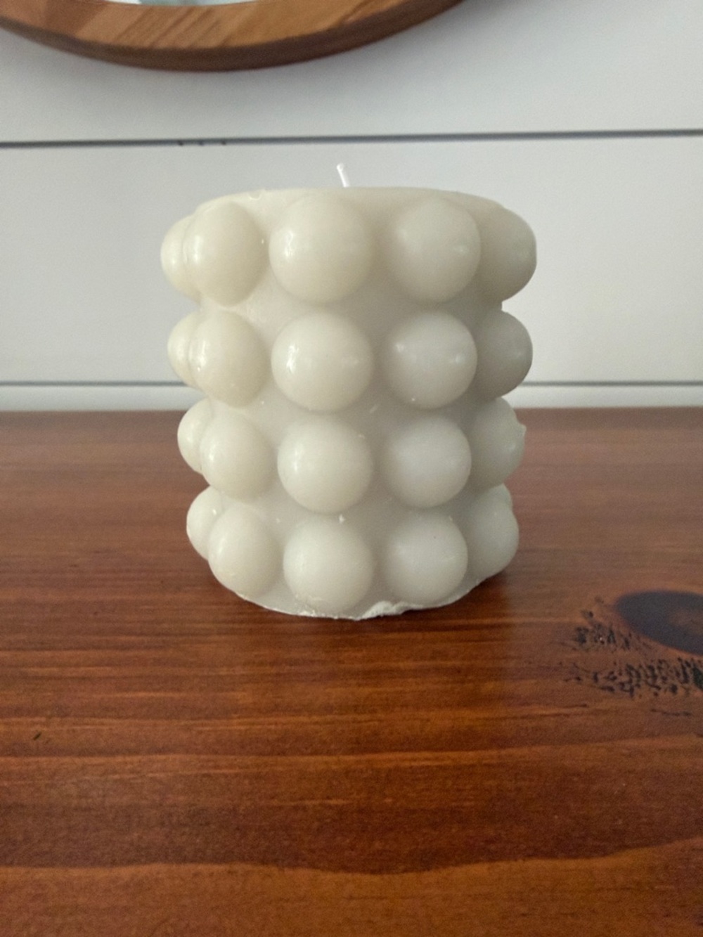 Gray 4”Bubble Pillar Candle - Home Accents